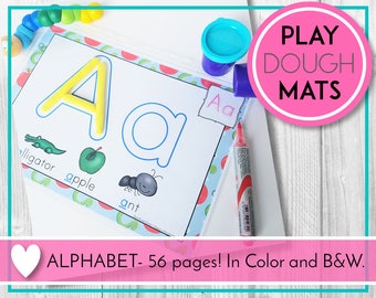 ABC Alphabet Play Doh Mats, ABC Printables, Preschool, Homeschool & Kindergarten Learning, Teaching Education Resource, Kids Activities