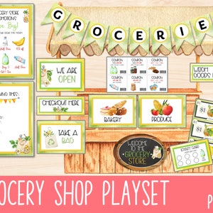 Grocery Shop Dramatic Play, Pretend Play Printable, Groceries Pretend Play Set, Supermarket Food Imaginative Play, Preschool Activities