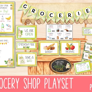 Grocery Shop Dramatic Play, Pretend Play Printable, Groceries Pretend Play Set, Supermarket Food Imaginative Play, Preschool Activities