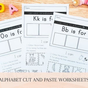 Alphabet Preschool Printable Worksheets, ABC Letter Tracing Worksheets Alphabet Kids Activity, Fine Motor Skills, Alphabet Tracing image 1