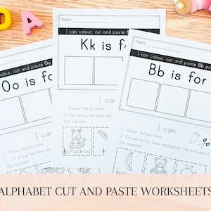 Alphabet Preschool Printable Worksheets, ABC Letter Tracing Worksheets Alphabet Kids Activity, Fine Motor Skills, Alphabet Tracing image 1