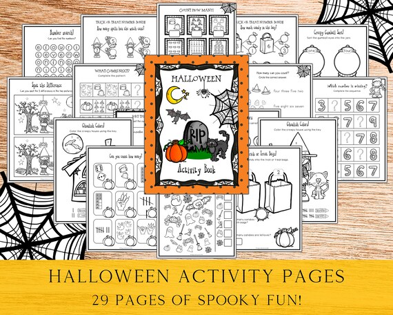 Halloween Activity Pages Printable Bundle Holiday Preschool - Etsy