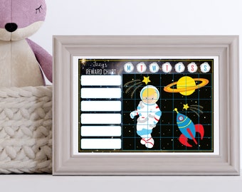 Astronaut Chore Chart | Toddler Reward Chart | Editable Printable Behavior & Incentive Reward Activity Chart | Routine Responsibility