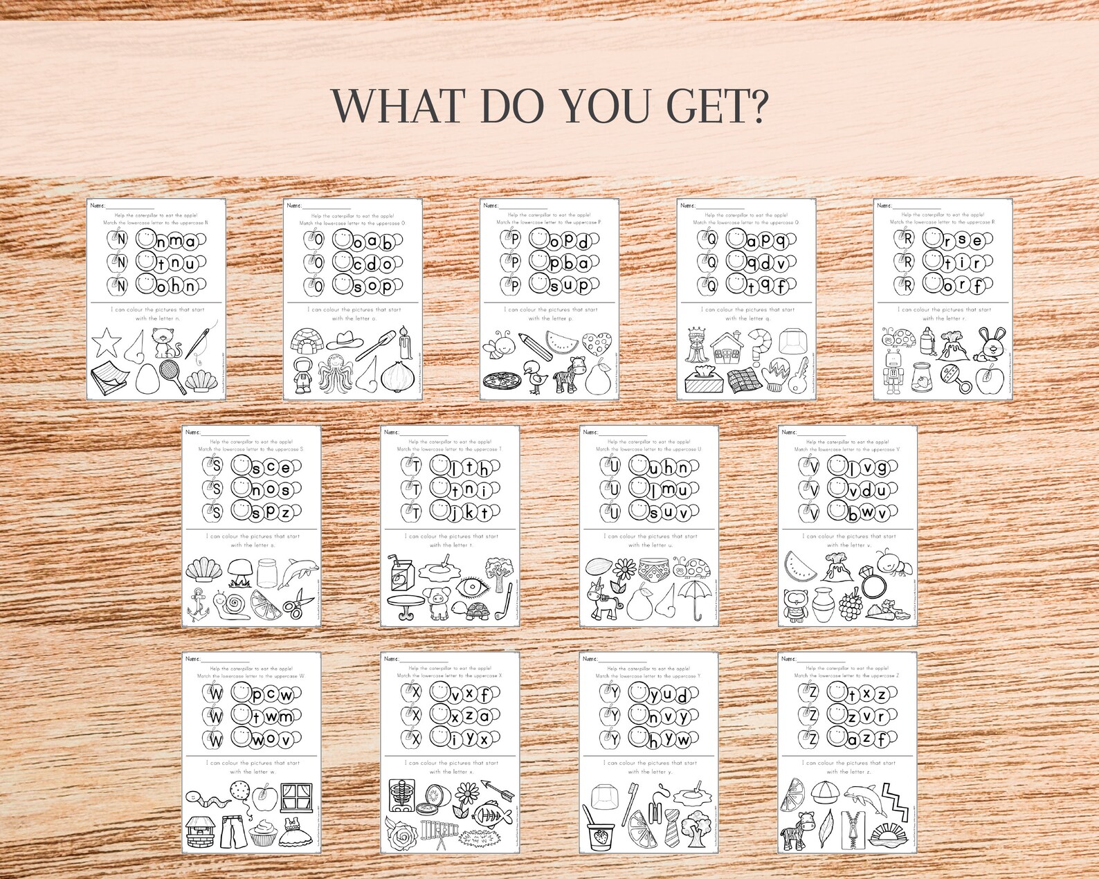 Alphabet Preschool Printable Worksheets ABC Match and Color | Etsy