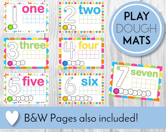 numbers 1 20 play doh mats printable counting numbers etsy