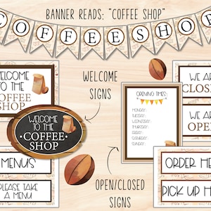 Coffee Shop Dramatic Play, Printable Pretend Play Set, Cafe Role Play ...