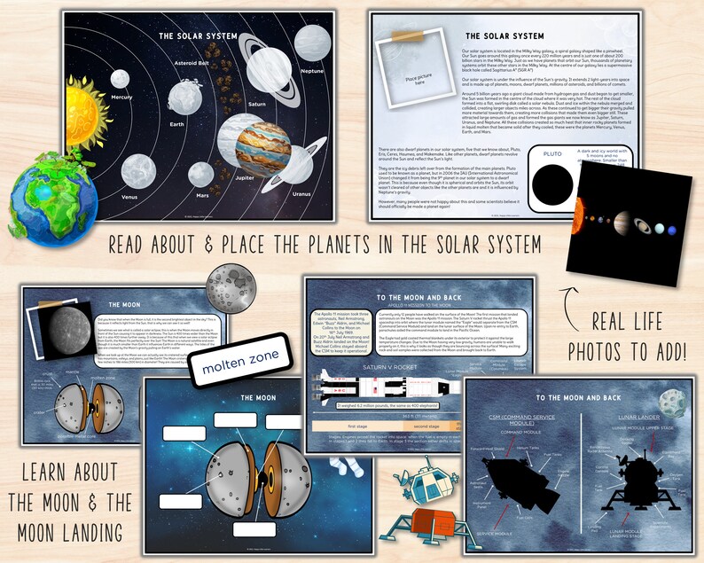 Printable Space Busy Book Activity Binder, Printable Solar System Quiet Book, Montessori Homeschool Learning, Preschool Classroom Resources image 2