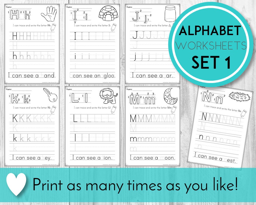 ABC Alphabet Letter Tracing Printable Writing Practice | Etsy