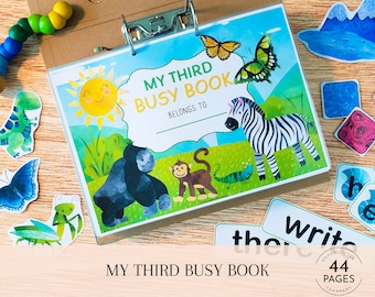 Toddler Printable Early Learning Binder Activities, Montessori Homeschool Third Busy Book, Kindergarten Educational Quiet Book, Preschool