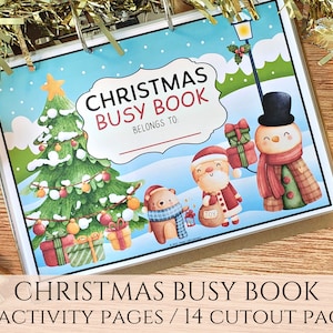 Christmas Busy Book Printable, Homeschool Xmas Busy Book For Kids, Toddler Holiday Season Quiet Book, Preschool Printable Learning Binder