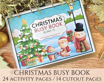 Christmas Busy Book Printable, Homeschool Xmas Busy Book For Kids, Toddler Holiday Season Quiet Book, Preschool Printable Learning Binder