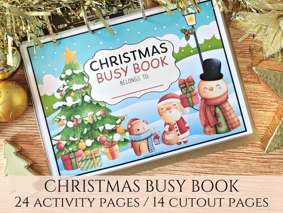 Christmas Busy Book Printable, Homeschool Xmas Busy Book For Kids, Toddler Holiday Season Quiet Book, Preschool Printable Learning Binder