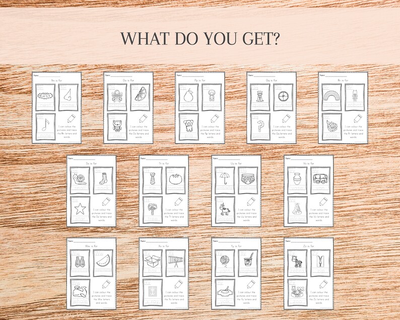 Alphabet Preschool Printables, ABC Color and Trace Frames Kids Activity ...