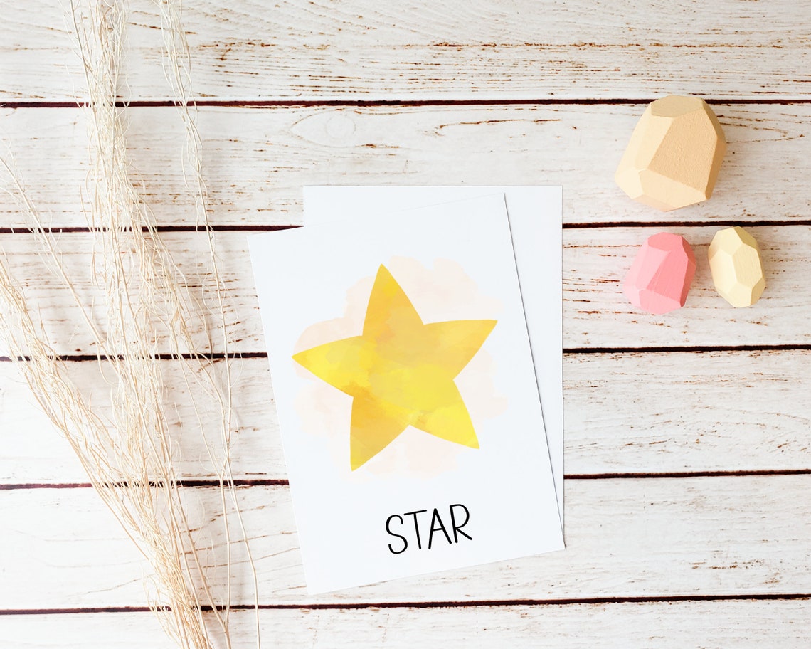 Watercolor 2D Shapes Flashcards Preschool Printables - Etsy Canada