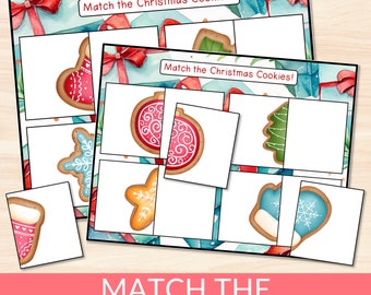 Christmas Cookies Matching Activity, Holiday Cookies Match, Toddler Learning Game, PreK Kids Fun Christmas Activities, Homeschool Printable
