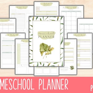 Printable Homeschool Planner, Digital Homeschool Organizer, Academic Lesson Planner PDF, Curriculum Education Planner, Happy Planner Inserts