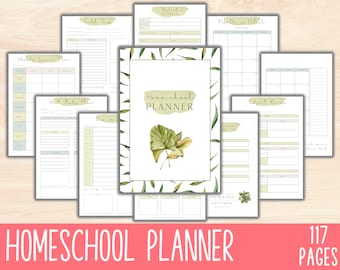 Printable Homeschool Planner, Digital Homeschool Organizer, Academic Lesson Planner PDF, Curriculum Education Planner, Happy Planner Inserts