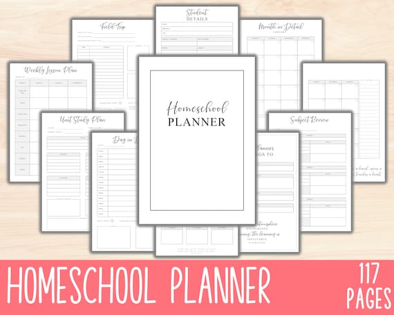 Classic Homeschool Planner, Homeschool Printable Planner, Lesson Planner, Happy Planner Inserts, Homeschool Binder, Academic Planner