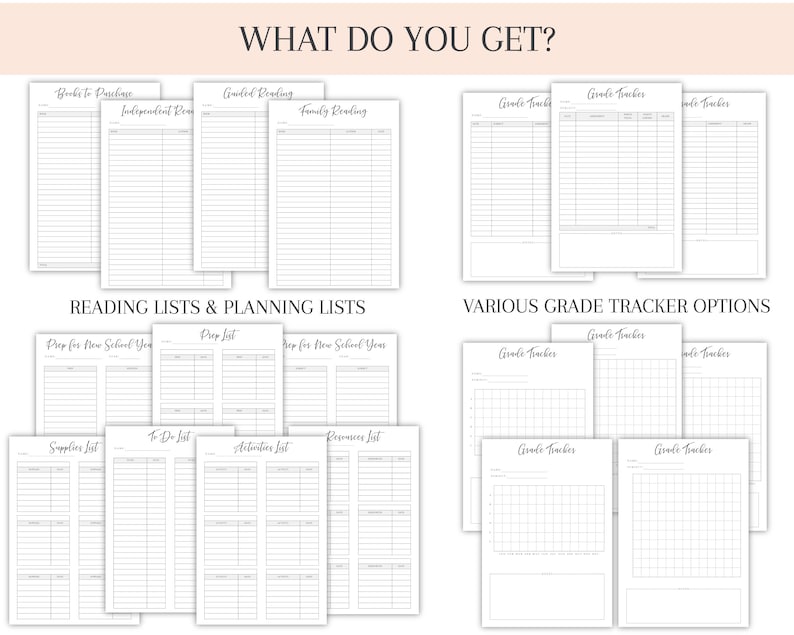 Printable Homeschool Planner, Downloadable Homeschool Organiser, Academic Lesson Planner, Happy Planner Inserts, Classic Style & Theme