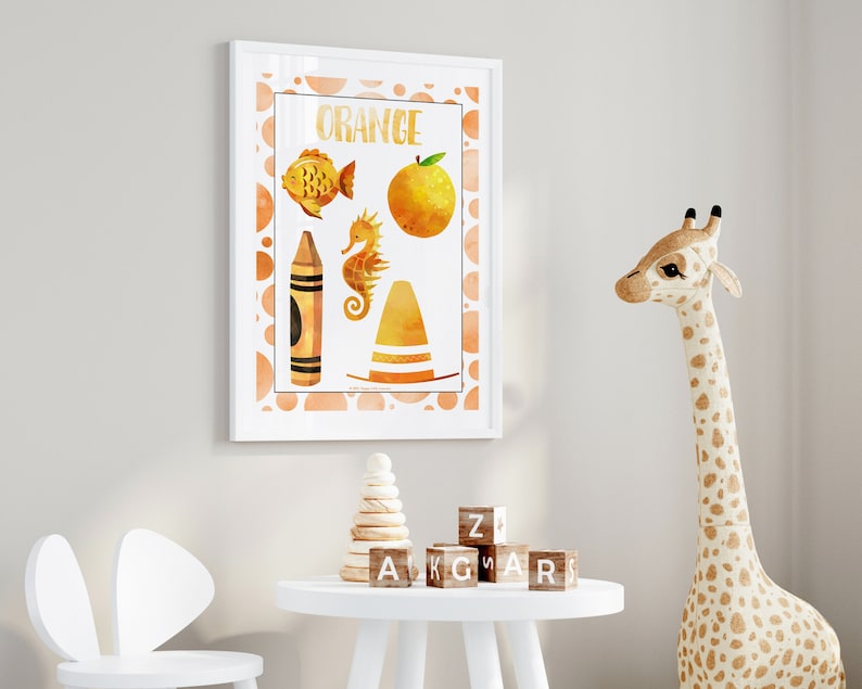 Watercolor Preschool Printables Colors Classroom Posters, Kindergarten Homeschool Decor, Printable Educational Wall Art, PreK Learning image 4