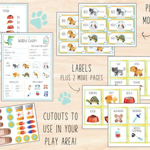 Vet Clinic Dramatic Play, Pretend Play Printable, Pet Play, Animal X Rays Pretend Play Set, Imaginative Play Animal Hospital zdjęcie 5