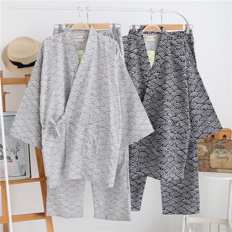 Cotton Traditional Japanese Pajamas Sets Simple Kimono Etsy Australia Cotton Traditional Japanese Pajamas Sets Simple Kimono Etsy Australia