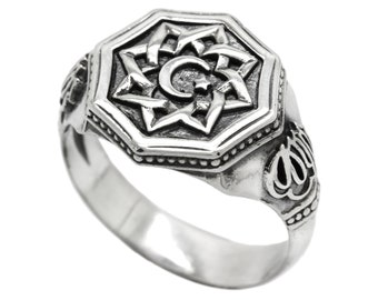 nation of islam star and crescent ring