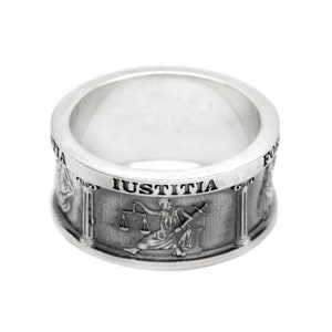 Four Cardinal Virtues, Stoic Ring, Theological Band Ring, Catholic Men ...