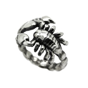 Bague zodiaque Scorpion - Chevalière pour homme et femme - Bague en argent sterling