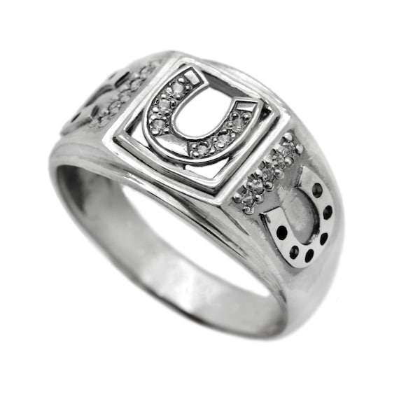 Mens silver horseshoe ring online