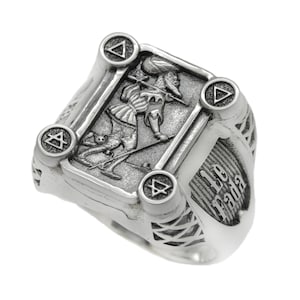 Anillo de Tarot El Loco, sello oculto para hombre • Arcanos Cero del Tarot de Marcel • Anillo de plata de ley 925 para hombre • Joyería inspirada en el Tarot de Marsella