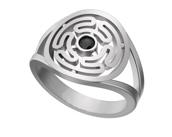 Hecate Dark Goddess Women Occult Sterling Silver Ring