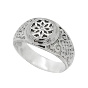 Alatyr Mens Signet Ring - Slavic Protection Jewelry - 925 Sterling Silver Amulet Ring