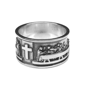 The Last Supper of Jesus Christ Leonardo da Vinci Art Sterling Silver Band Ring