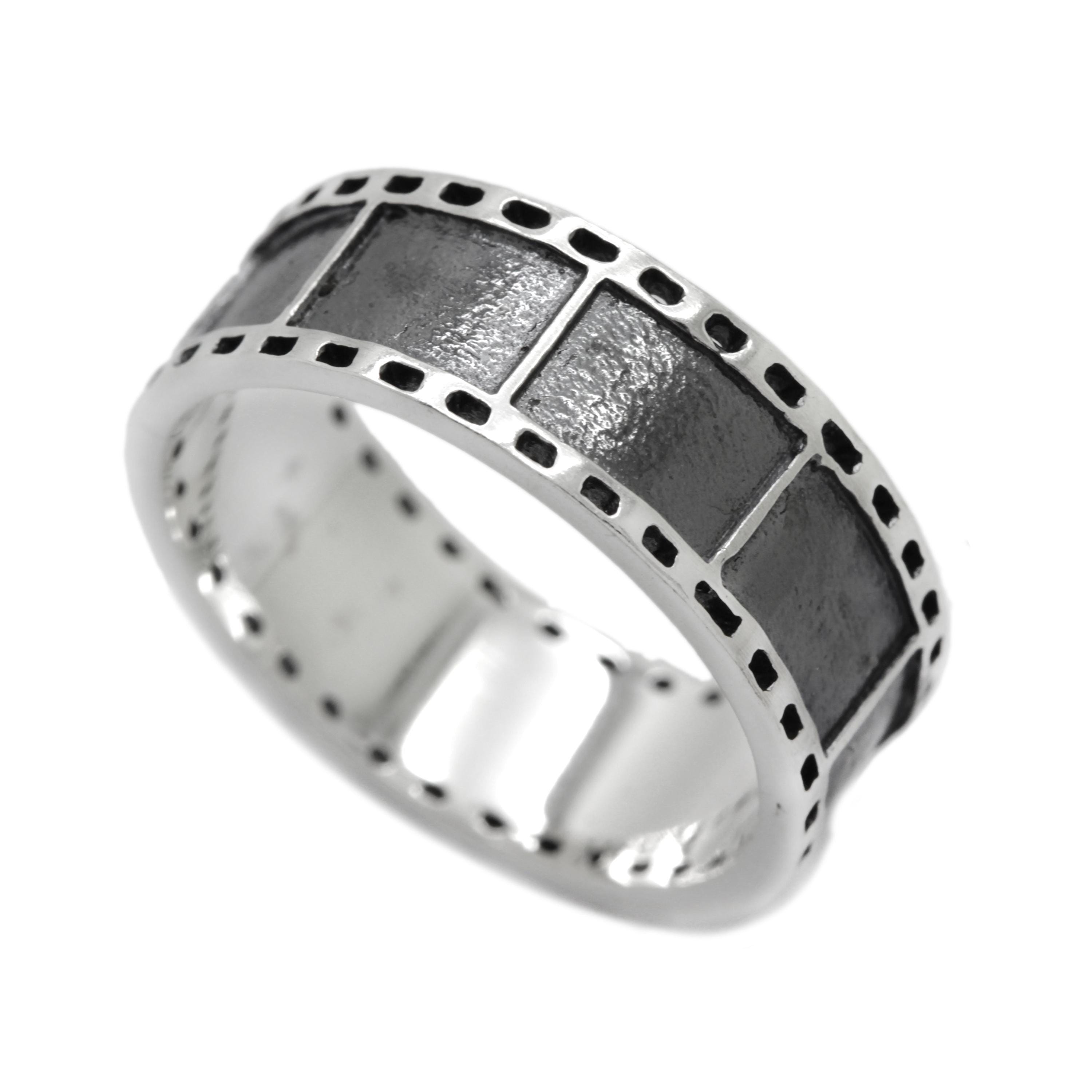 Film Strip Ring in Sterling Silver, Photographer Gift, Film Reel Jewelry for Cinematographer