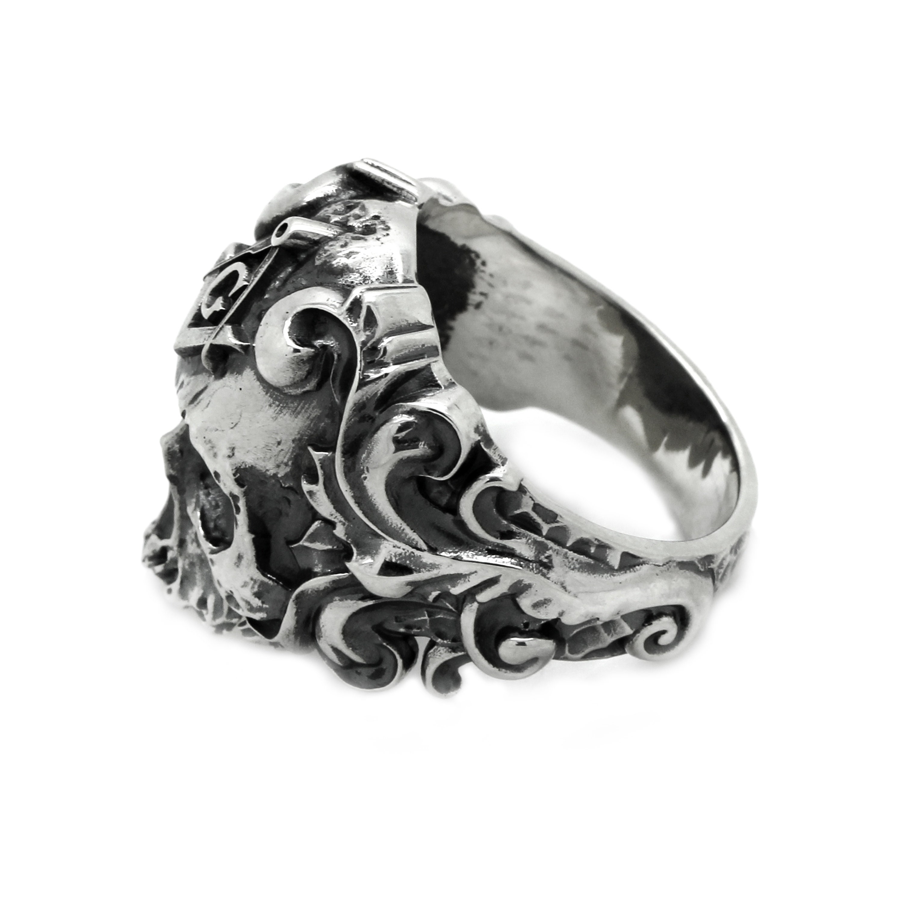 Huge Ancient Style Masonic Skull Men's Ring Silver 925 | Etsy