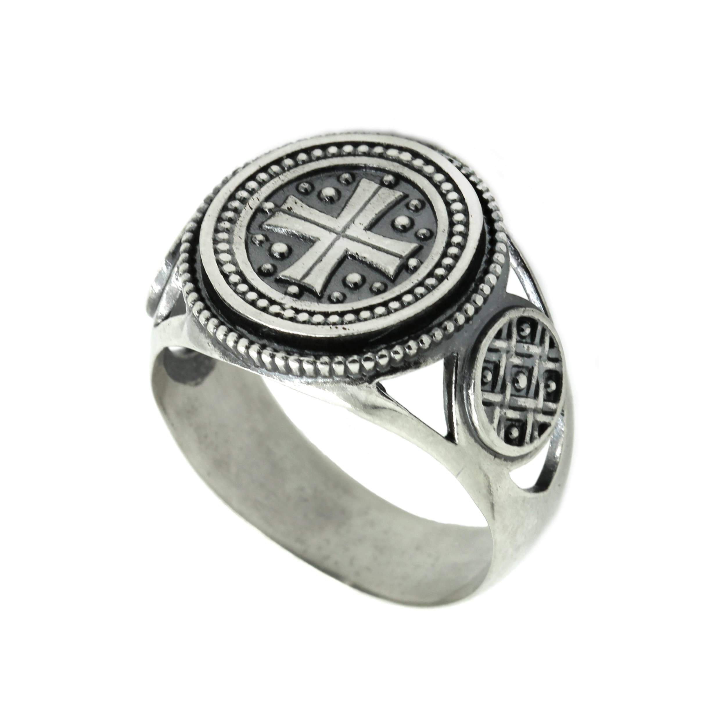Knight Kross Symbol Men's Ring Sterling Silver 925 SKU30140 Size from 6 to 15 