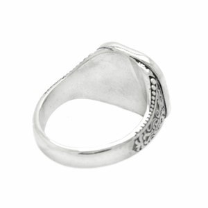 Orthodox Christian men's signet ring available in sterling silver or with a gold cross on top. Antique religious jewelry with engraved inner band. A symbolic gift for men of faith, ideal for baptism, wedding, or spiritual milestones. Inspired by Orthodox and Catholic traditions with personalized engraving options.