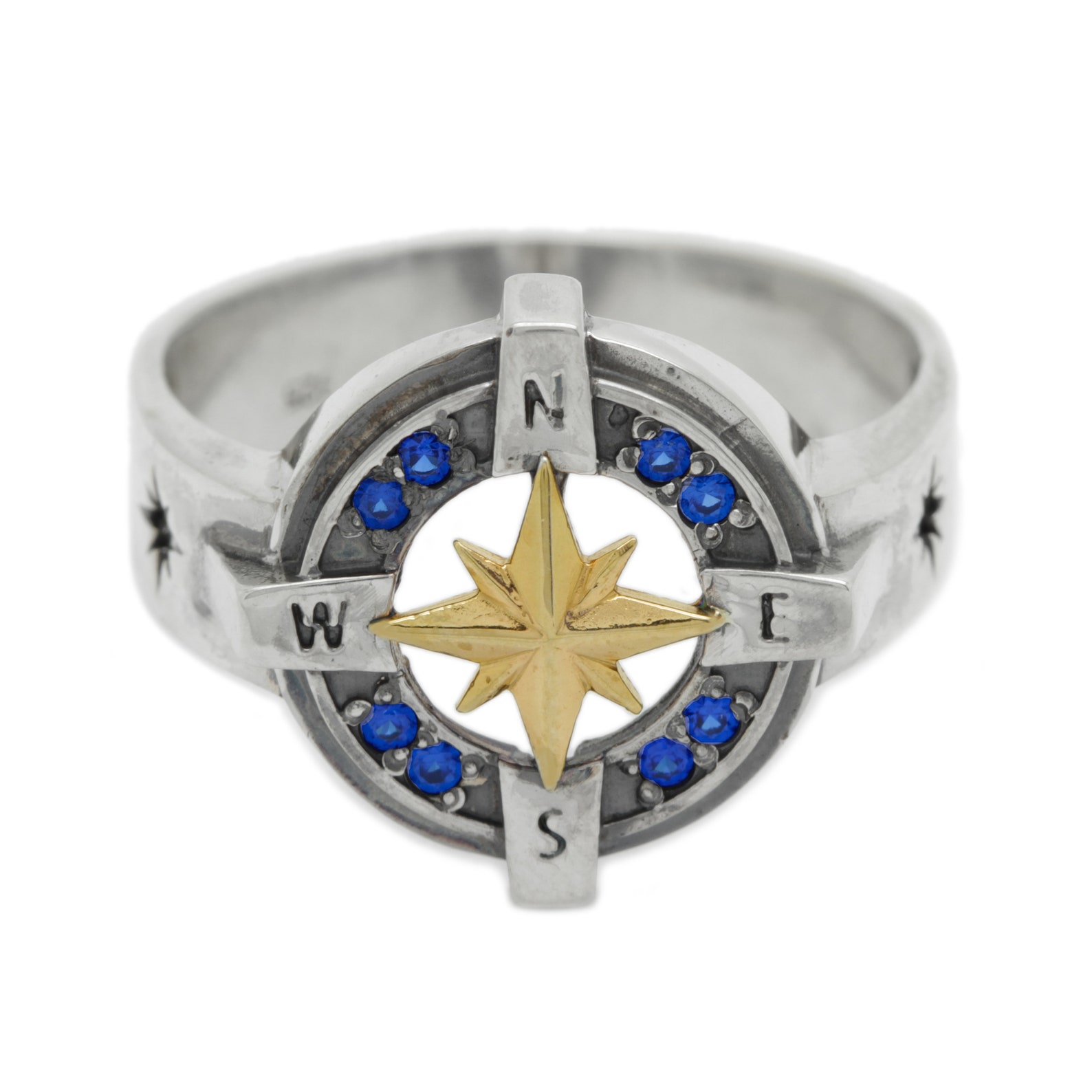 Wind Rose Compass Signet Ring Silver 925 | Etsy