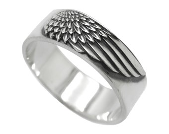 Angels Wing, Band Ring, Sterling Silver Engagement Ring
