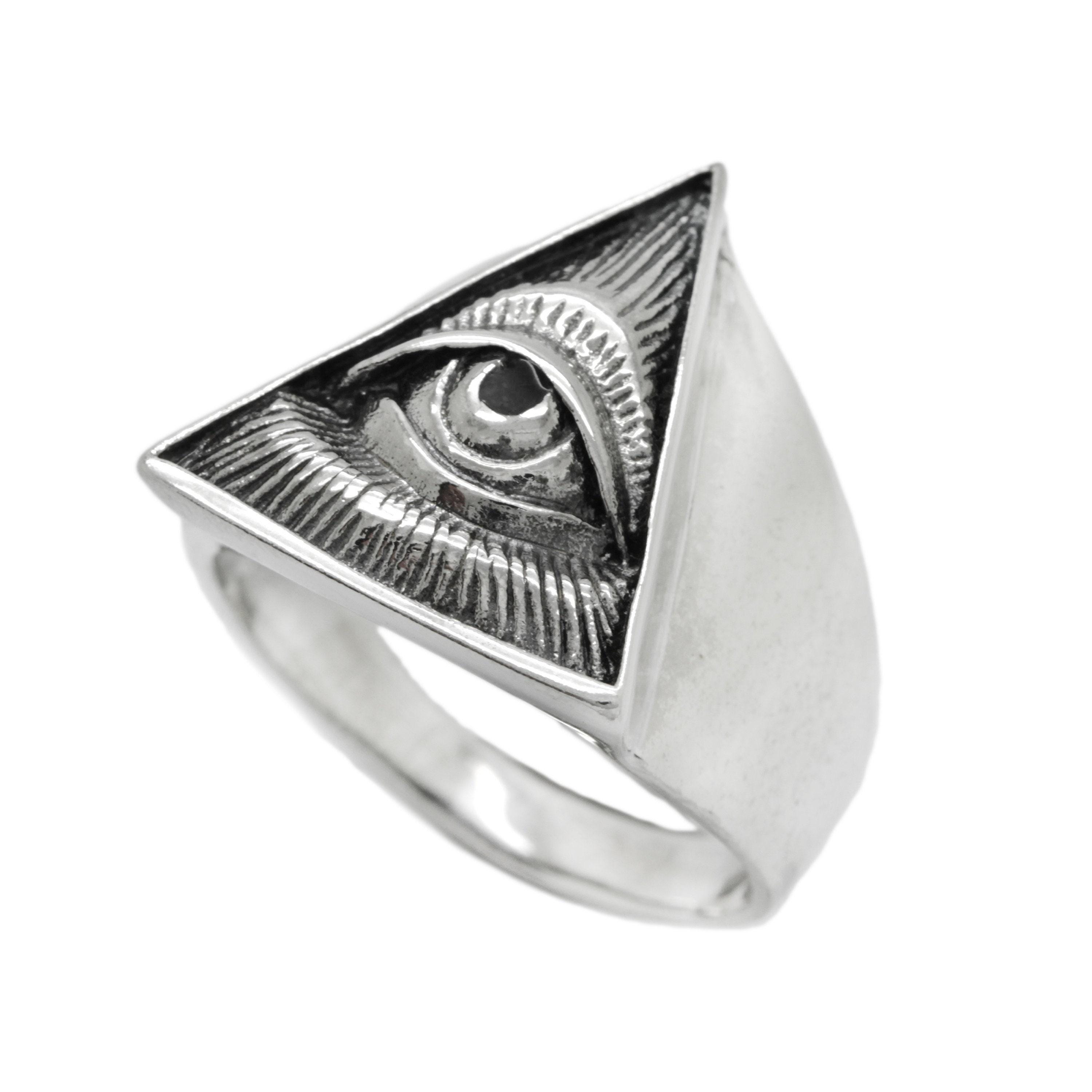 Jude Jewelers Evil Eye Signet Ring – Stainless Steel Biker Style All-Seeing Eye Ring, Solid & Water Safe - View #3