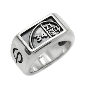 Golden Ratio Ring, Fibonacci Ring, Sacred Geometry Sterling Silver Mens Signet Ring, Math and Science Jewelry Gift