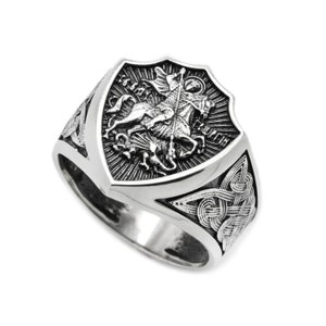 George the Victorious Men's Ring Silver 925 - Etsy