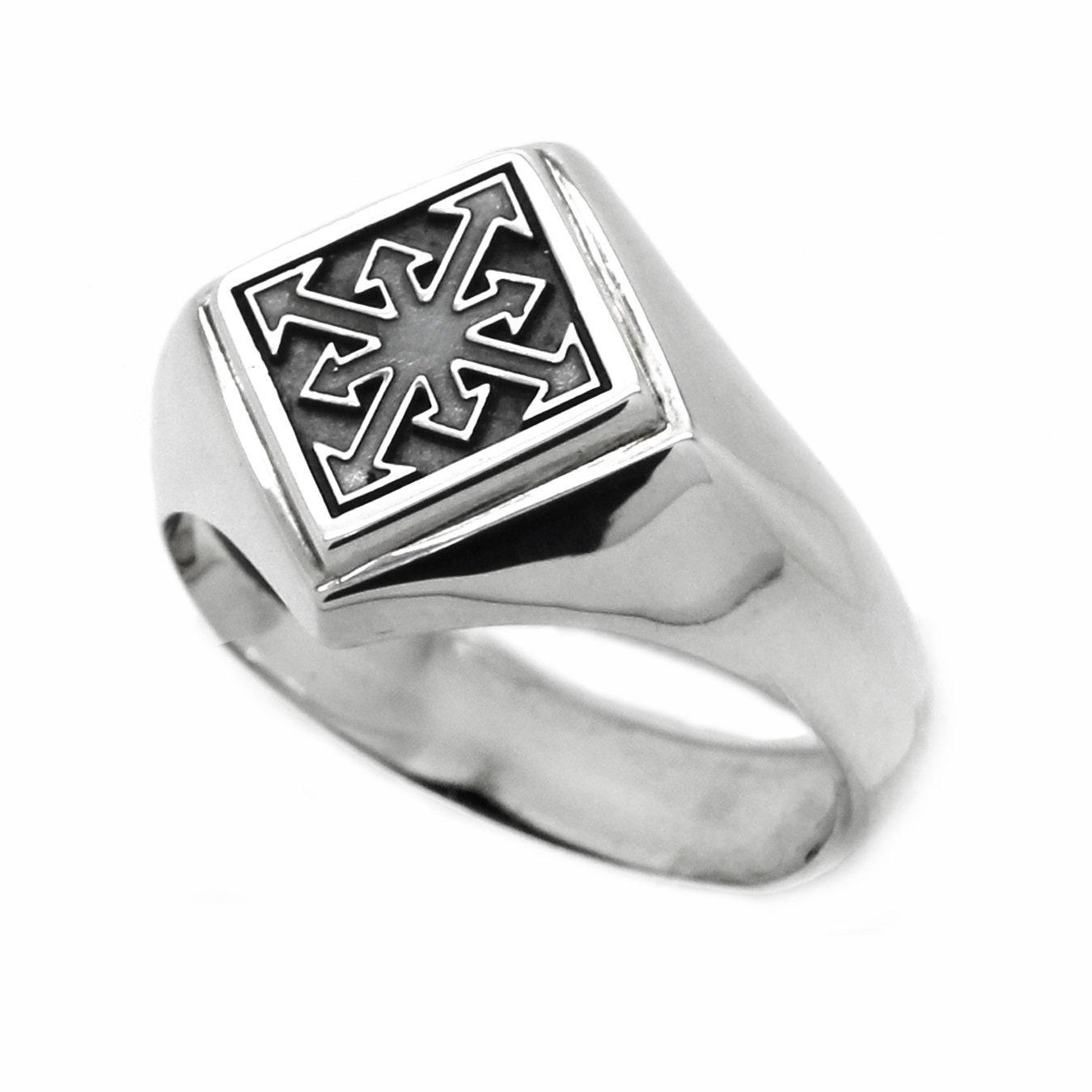 Chaos Star Occult Ring – Alchemy Magic Jewelry, Sigil Signet Ring 