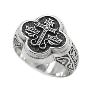 Orthodox Jewelry Christian Mens Signet Ring, Personalized Sterling Silver Ring, Religious Jewelry Gift, Christian Faith Purity Ring Jewelry