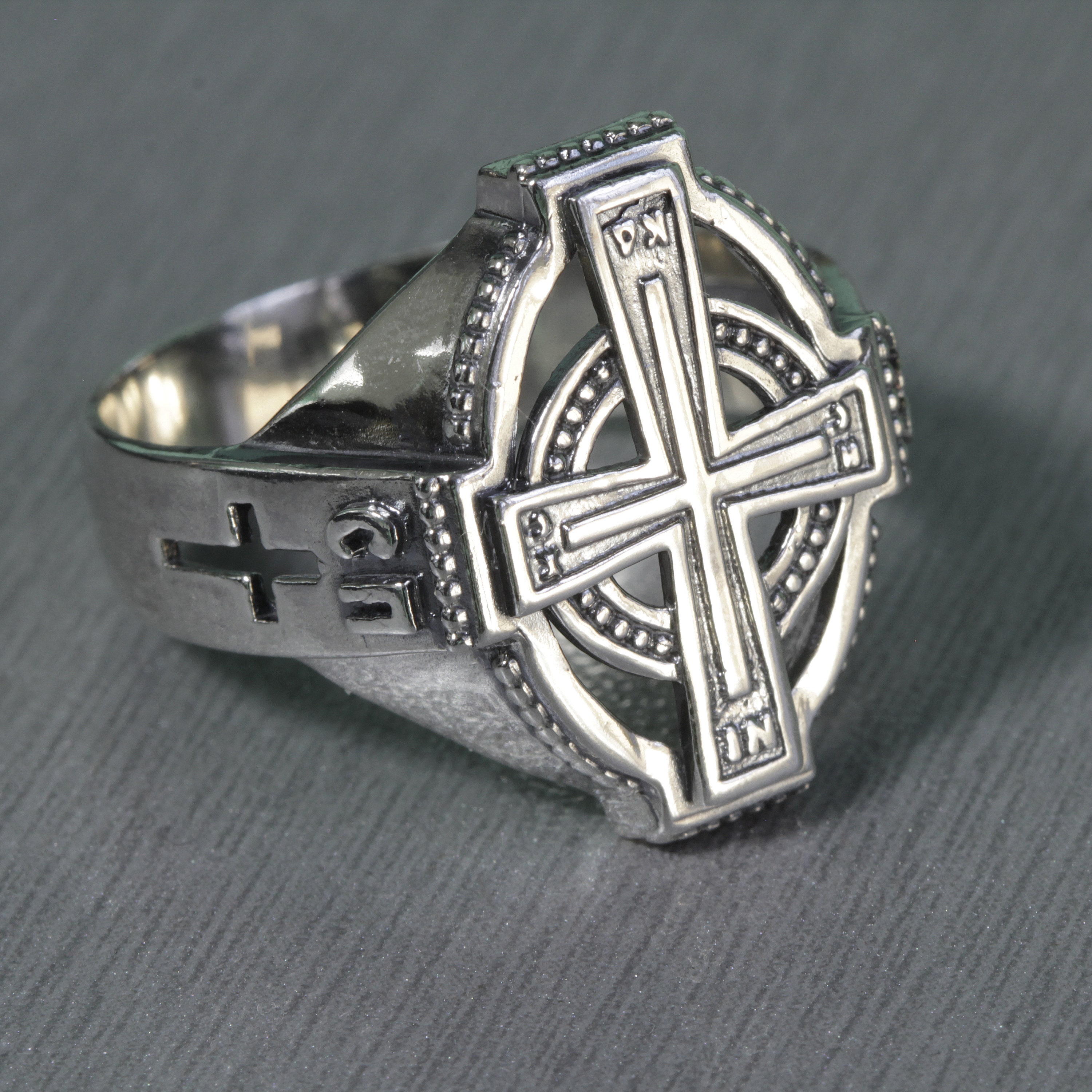 Cross Bless & Save Men's Ring Sterling Solid Silver 925 | Etsy