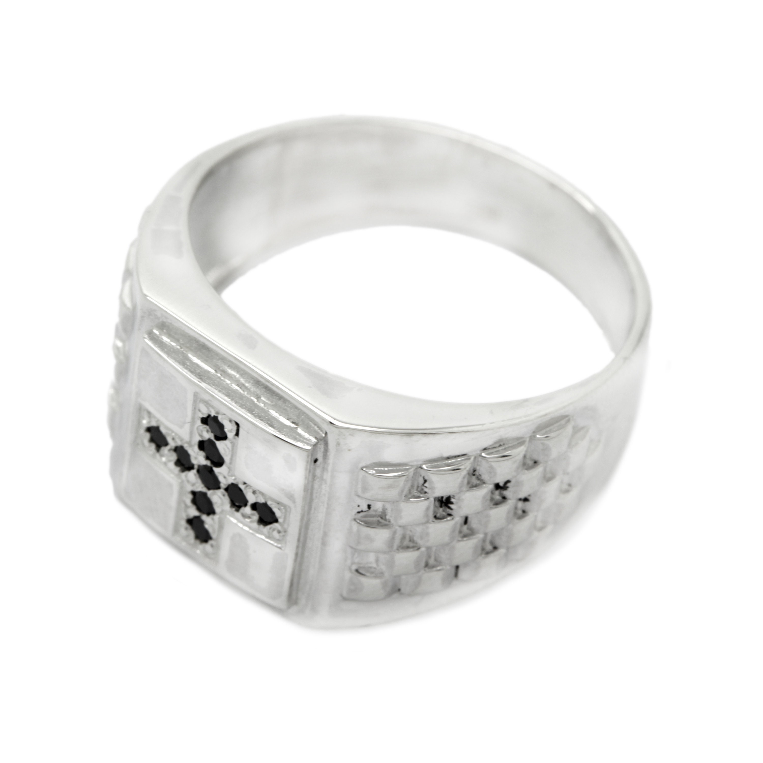 Black Zircons Cross Men's Ring Sterling Silver 925 - Etsy