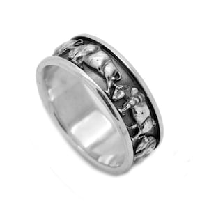 Anillo de compromiso de Tauro y Toro Apis - Plata de ley 925
