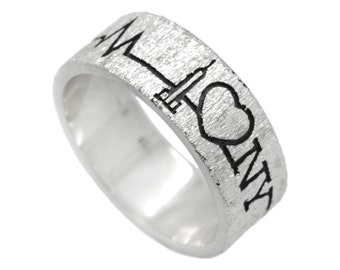 Heartbeat of New York Unisex Engagement Souvenir Ring