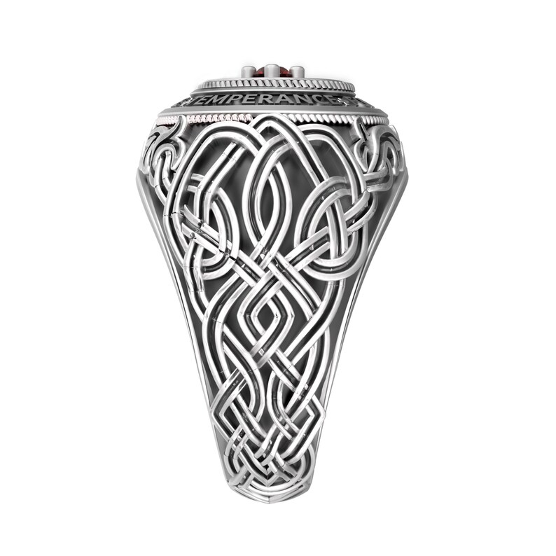 Catholic Ring Four Cardinal Virtues – Christian Mens Signet Ring ...